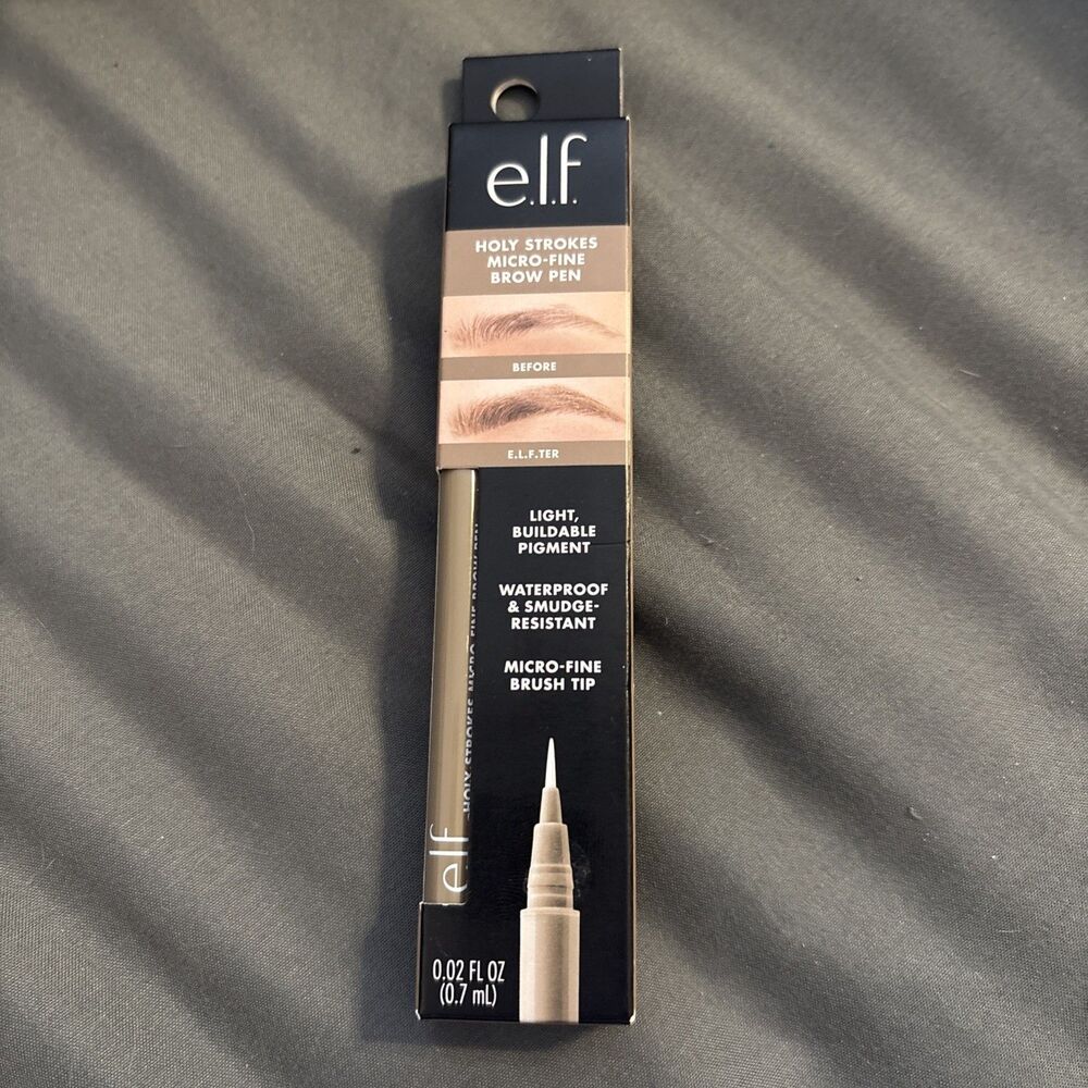 e.l.f. Holy Strokes Micro-Fine Brow Pen Taupe Waterproof Eyebrow Definer 0.02